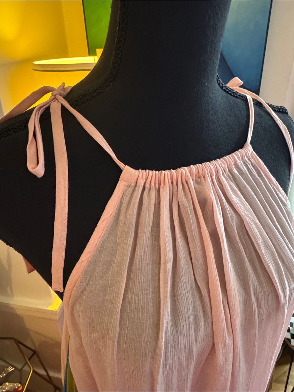 All Saints Pink, Coral and Olive Colorblock Maxi Dress - Picture 5 of 12